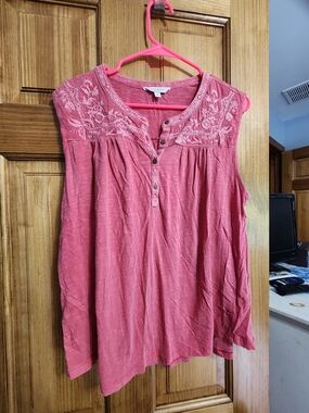 Lucky Brand Embroidered Sleeveless Tank